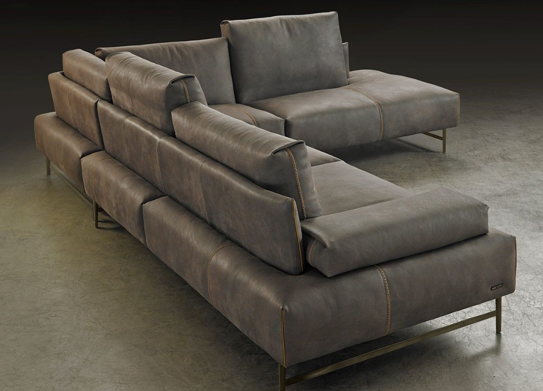 Saks Round Corner Sectional Sofa with Peninsula - Thumbnail 4