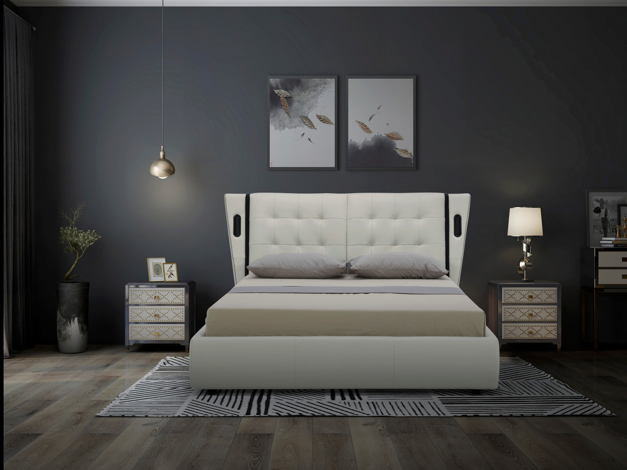 Milan Leather Bed - Thumbnail 4