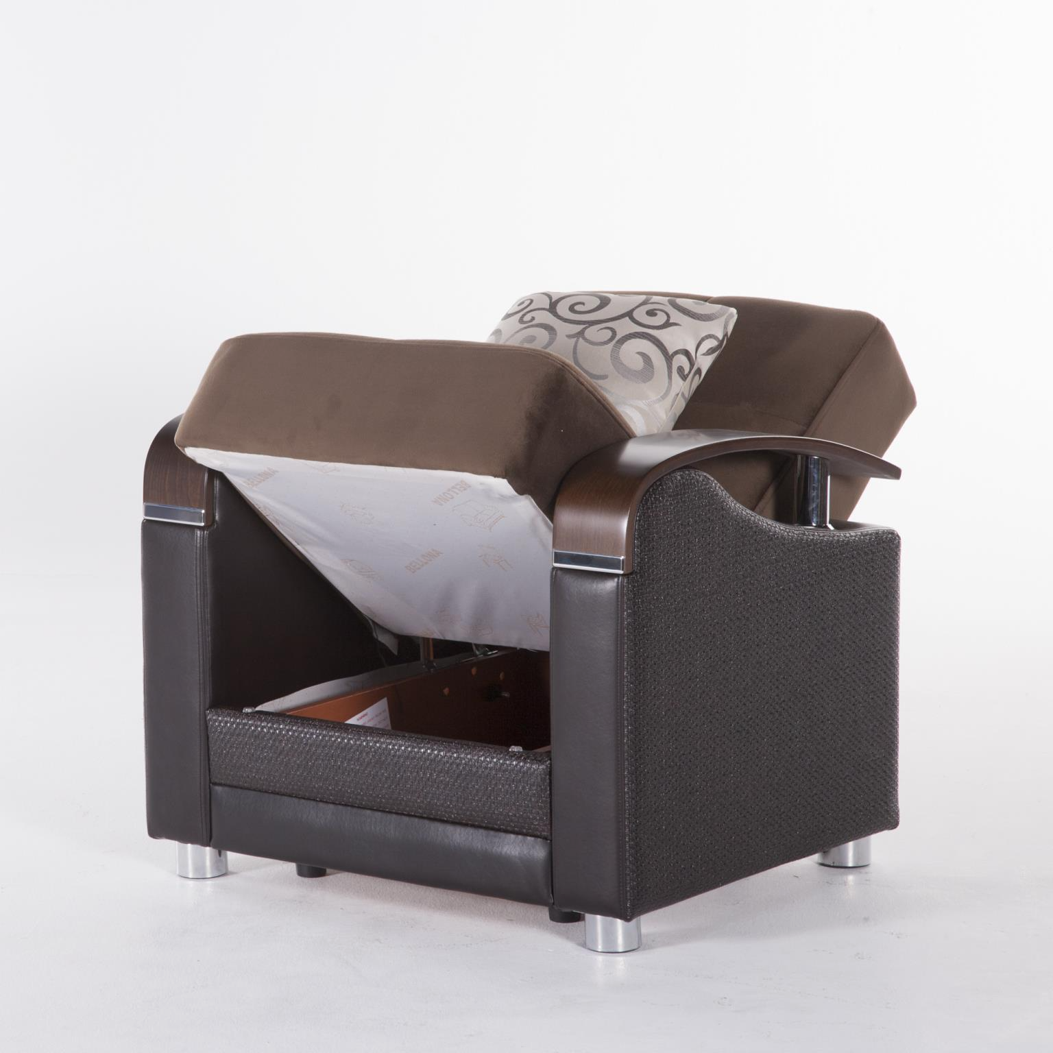Luna Fabric/PU Sleeper Armchair - Thumbnail 5