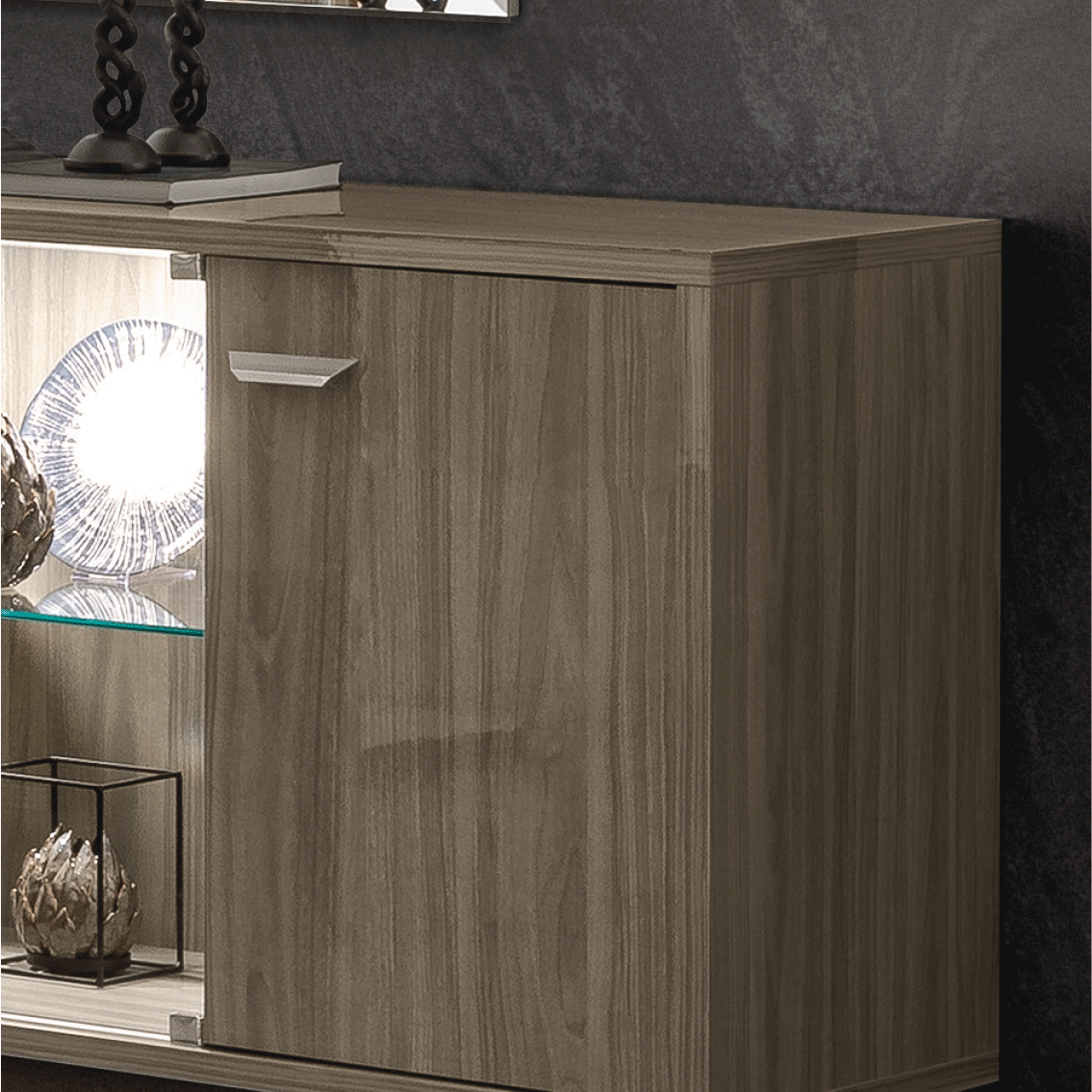 Volare Modern Grey 4 Door Buffet - Thumbnail 4