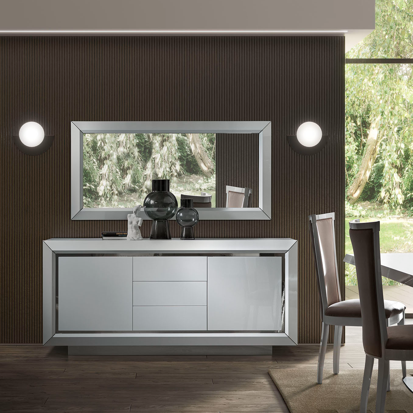 Elite White 3 Door Buffet - Thumbnail 4