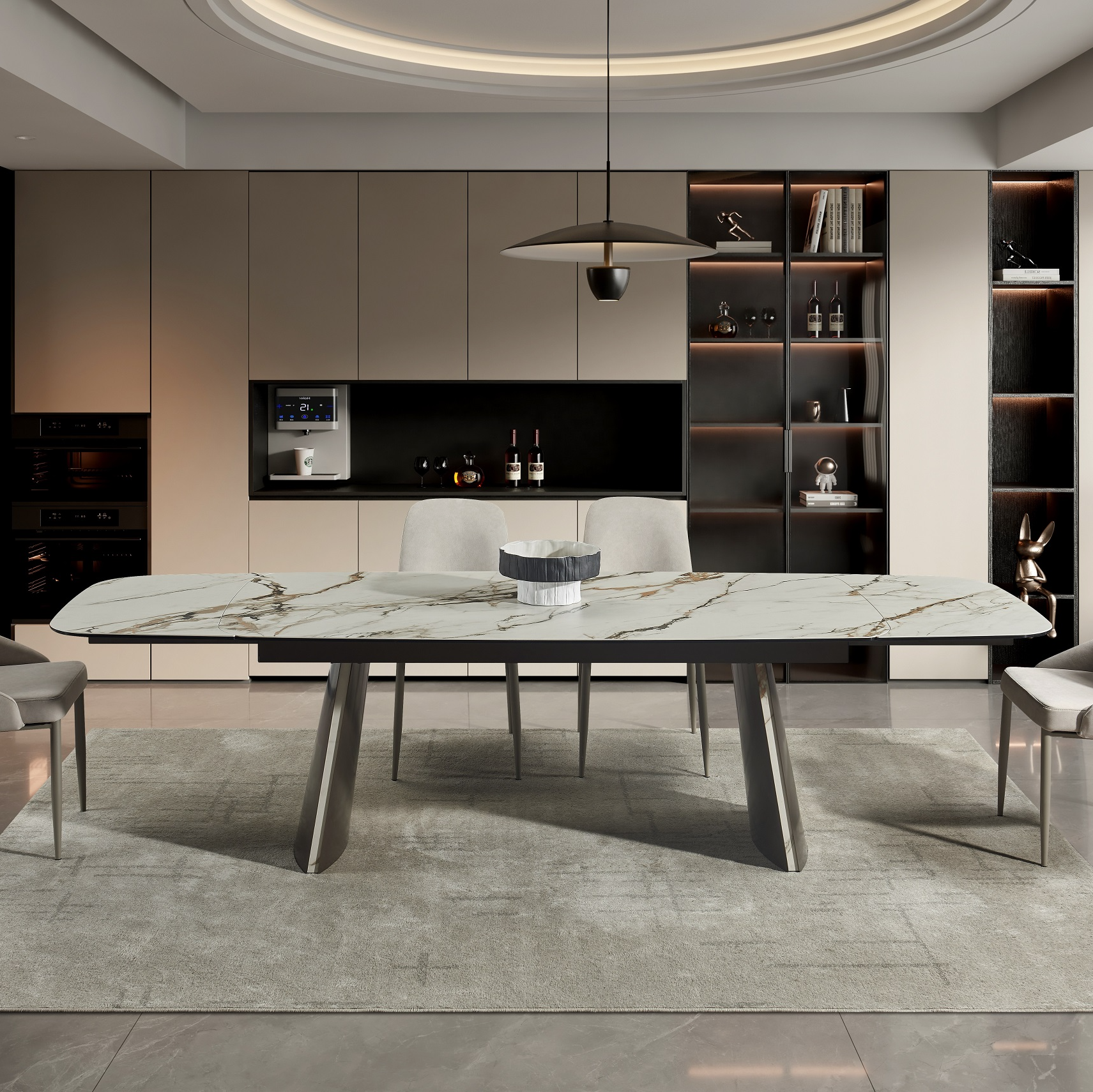 888 Ceramic Extension Dining Table - Thumbnail 5