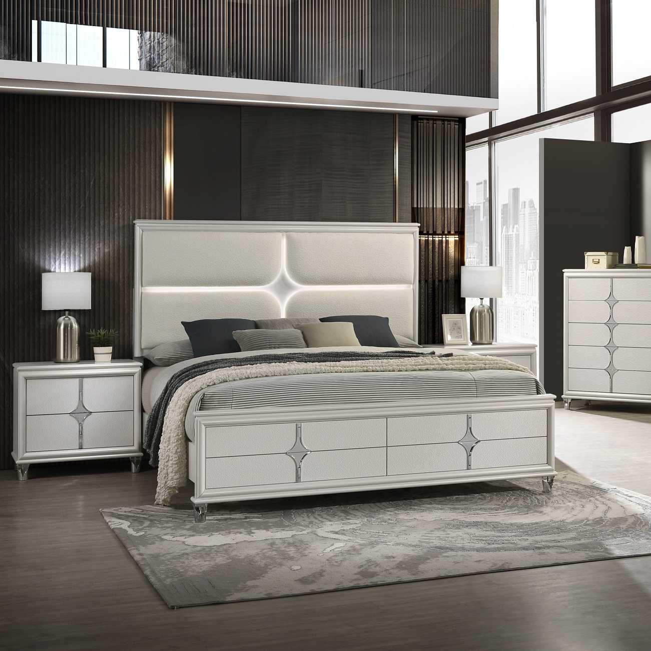 Bucharest Modern Queen Size Bed - Thumbnail 2