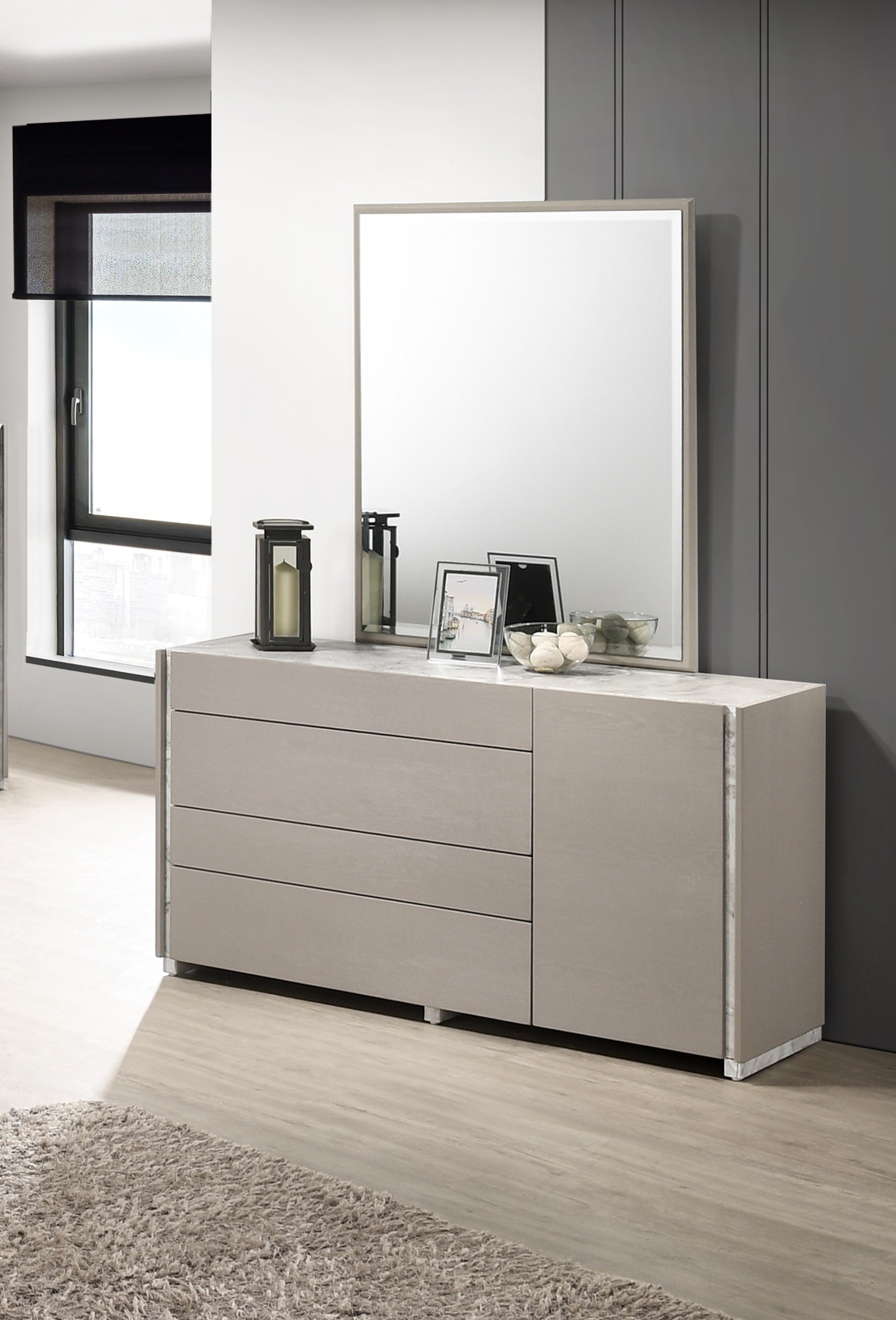 pearl grey dresser Carissa Transitional Dresser Grey – Fully Furnished main image 1